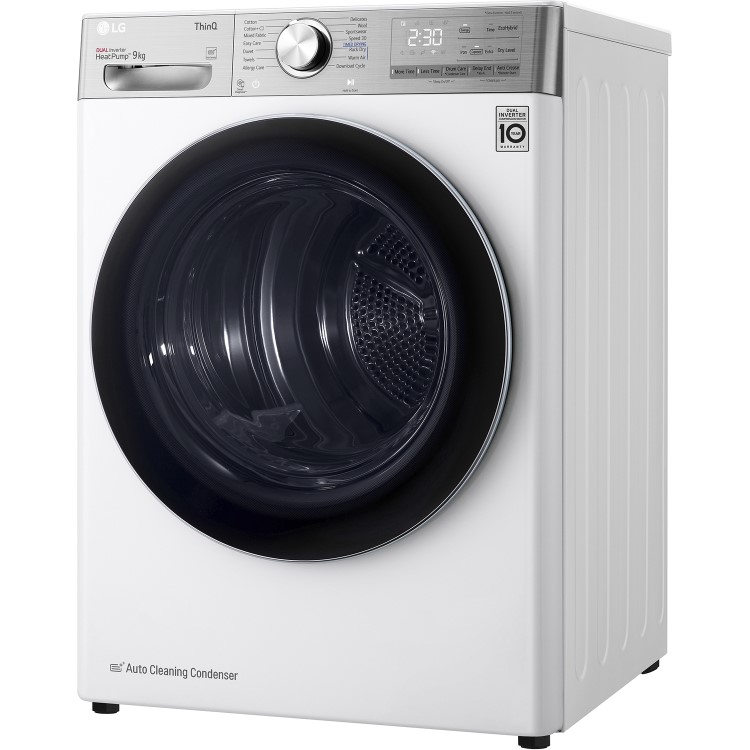 Refurbished LG EcoHybrid FDV1109W Freestanding Heat Pump 9KG Tumble Dryer White