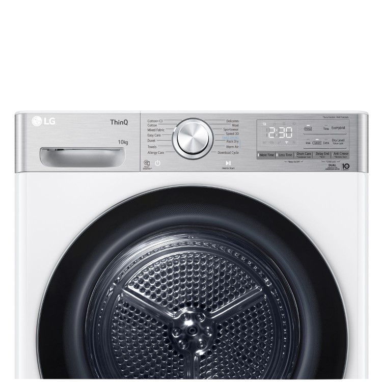 LG Dual Dry&#153; 10Kg Heat Pump Tumble Dryer - White