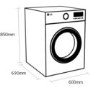 LG EcoHybrid 9kg Freestanding Heat Pump Tumble Dryer - Black Steel
