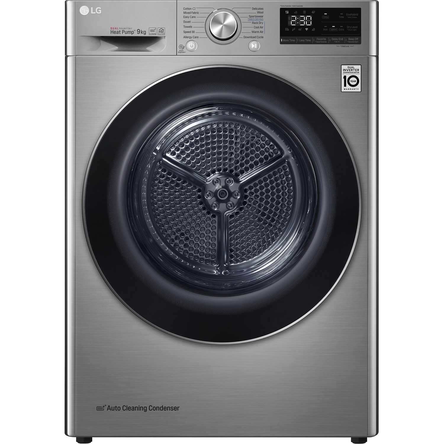 LG EcoHybrid 9kg Freestanding Heat Pump Tumble Dryer - Graphite