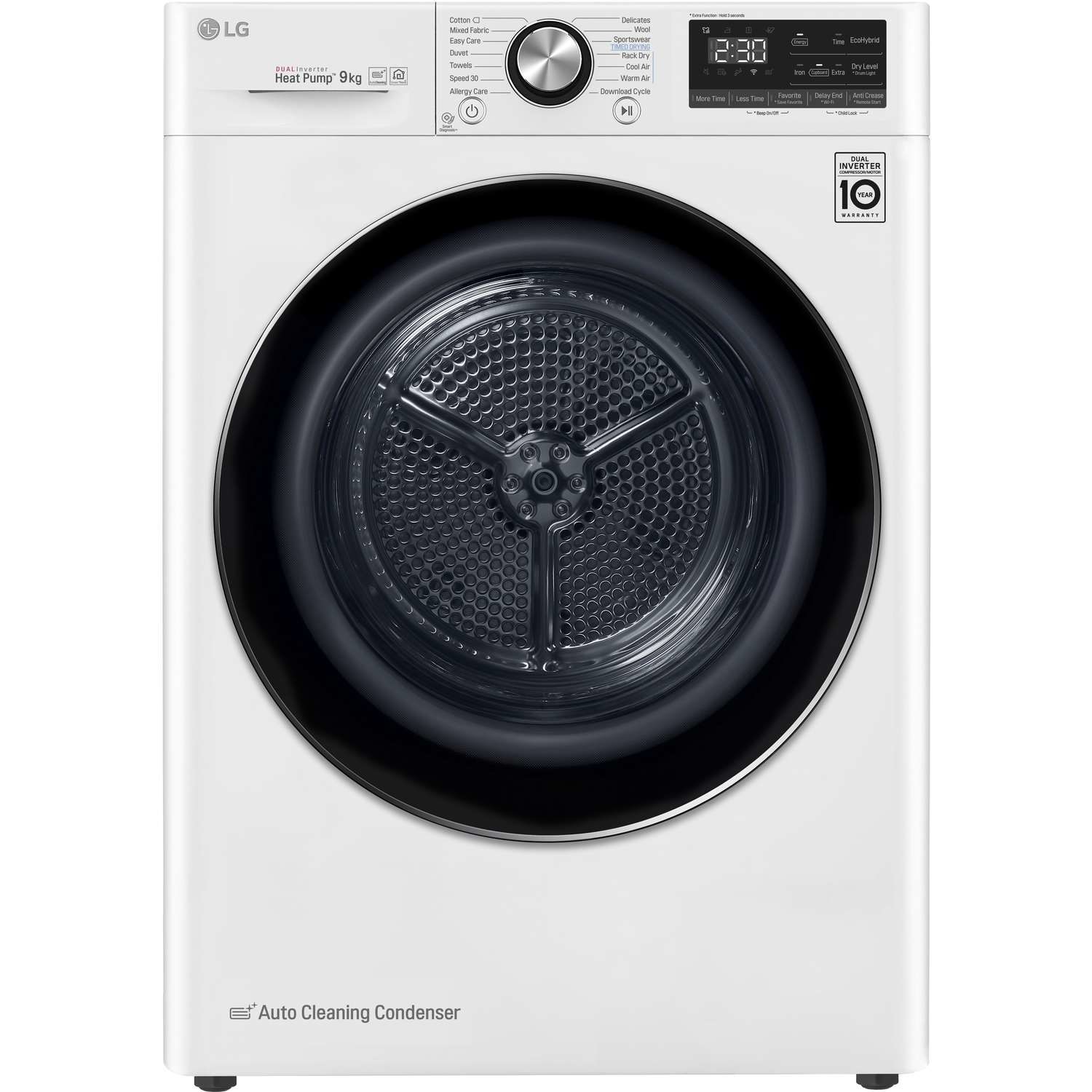 LG EcoHybrid 9kg Freestanding Heat Pump Tumble Dryer - White