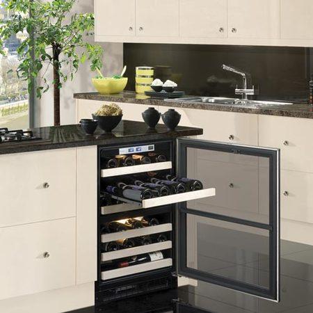 Falcon 88880 Dual Zone Wine Cooler Black And Chrome - Left Hand Hinge