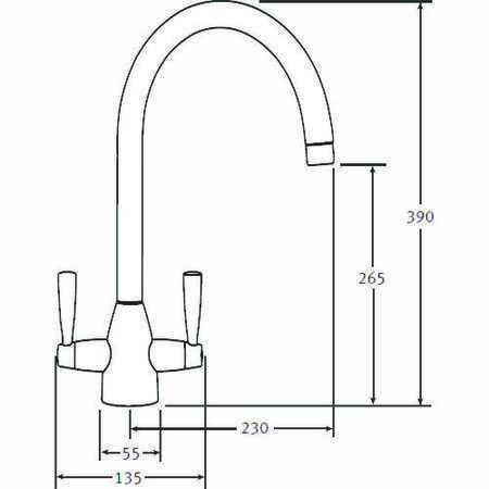 GRADE A1 - As new but box opened - Franke FESS Eiger Mixer Tap in SilkSteel