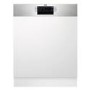 AEG Series 6000 SatelliteClean Semi-Integrated Dishwasher - C-Rated, Silver control panel