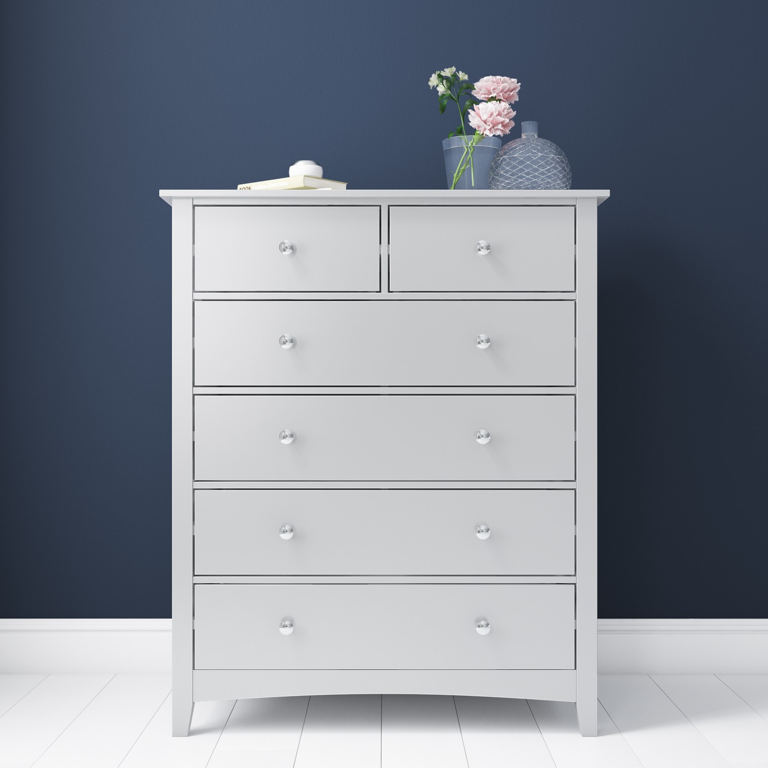Grey Chest Of Drawers 2 4 Drawer Tall Sideboard Storage Cabinet