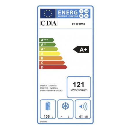 CDA FF121WH 55cm Wide Freestanding Under Counter Fridge - White