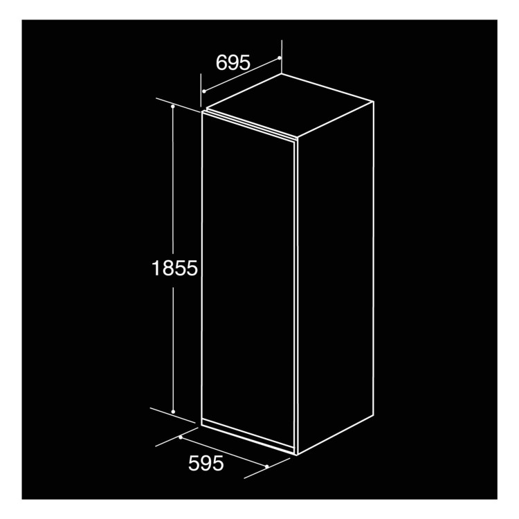 CDA FF880 186x60cm Frost Free Freestanding Freezer - Stainless Steel Colour
