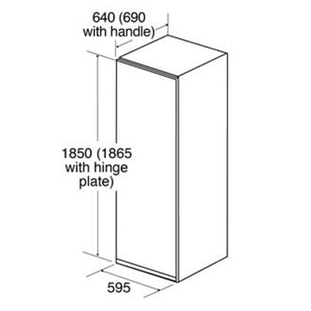 Refurbished CDA FF881SC 280 Litre Freestanding Upright Freezer 185cm Tall Frost Free 59.5cm Wide - Stainless Steel