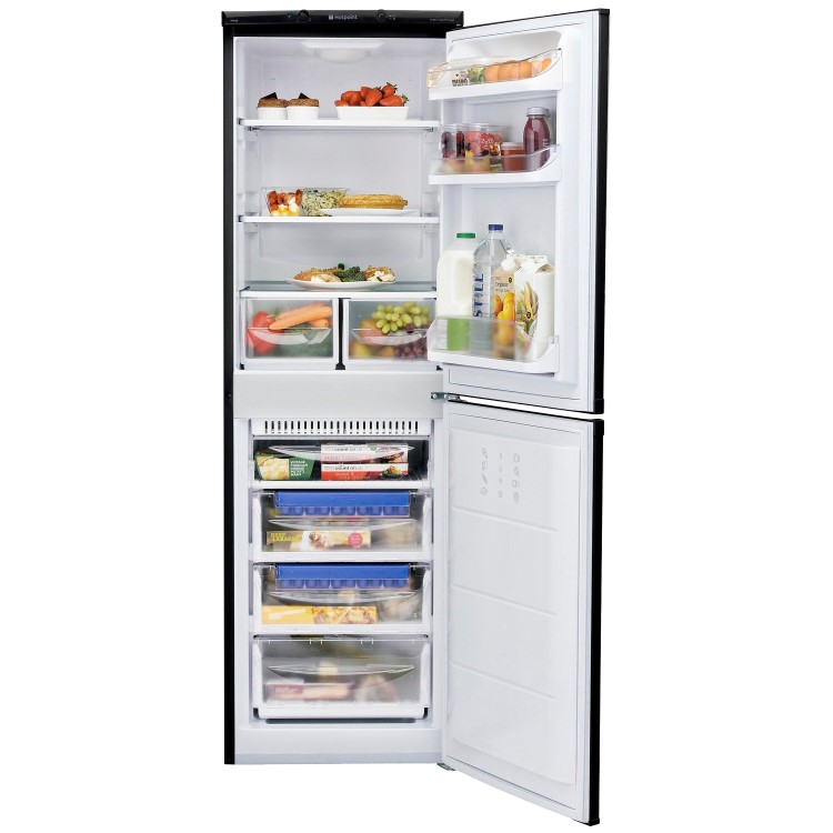 Hotpoint FFAA52K Ice Diamond Freestanding Fridge Freezer - Shiny Black