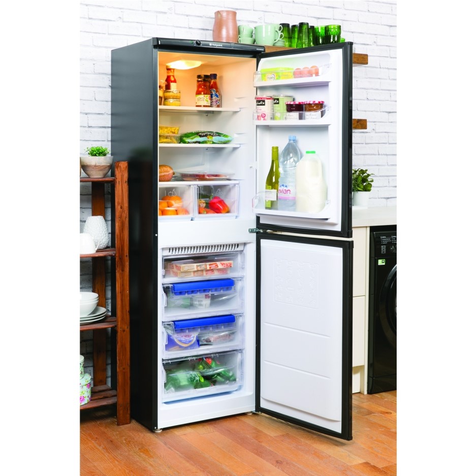 Hotpoint FFAA52K Ice Diamond Freestanding Fridge Freezer Shiny Black Appliances Direct Hotpoint FFAA52K Ice Diamond Freestanding Fridge Freezer Shiny Black Appliances Direct