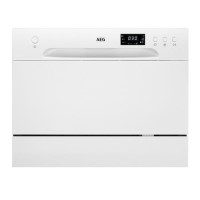 Refurbished AEG Series 6000 FFB21200CW 6 Place Freestaniding Compact Table Top Dishwasher White