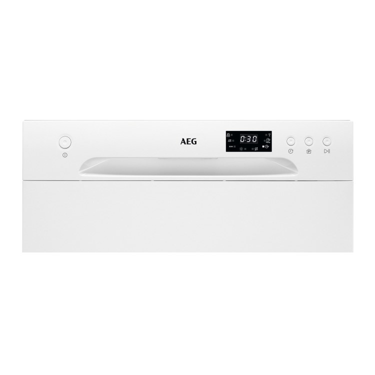 Refurbished AEG Series 6000 FFB21200CW 6 Place Freestaniding Compact Table Top Dishwasher White