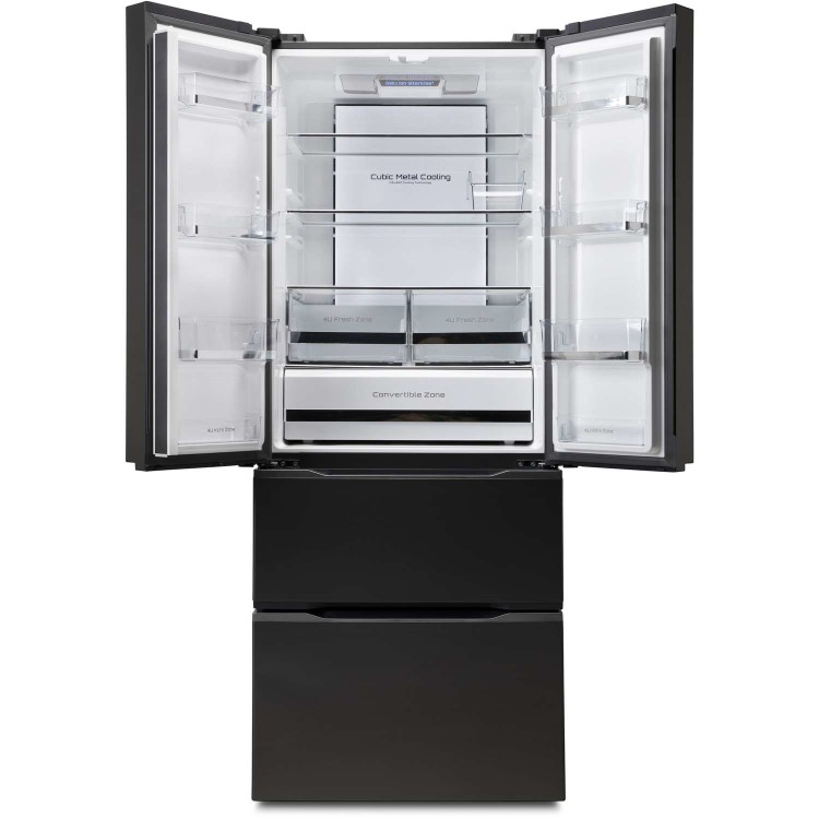Galanz FFK003G 354L Frost Free American Fridge Freezer With Convertible Zone - Stainless Steel