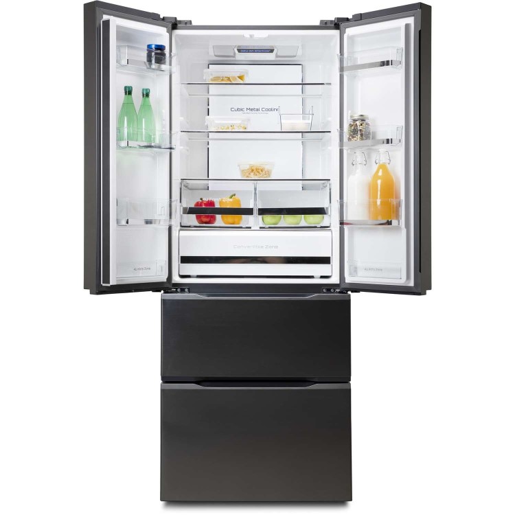 Galanz FFK003G 354L Frost Free American Fridge Freezer With Convertible Zone - Stainless Steel