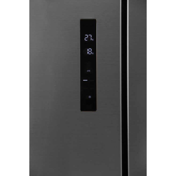 Galanz FFK003G 354L Frost Free American Fridge Freezer With Convertible Zone - Stainless Steel