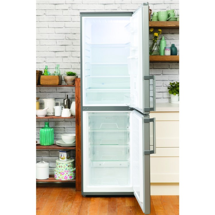 GRADE A2 - Hotpoint FFLAA58WDG 259L 50/50 Freestanding Frost Free Fridge Freezer With Non-plumb Water Dispenser - Graphite