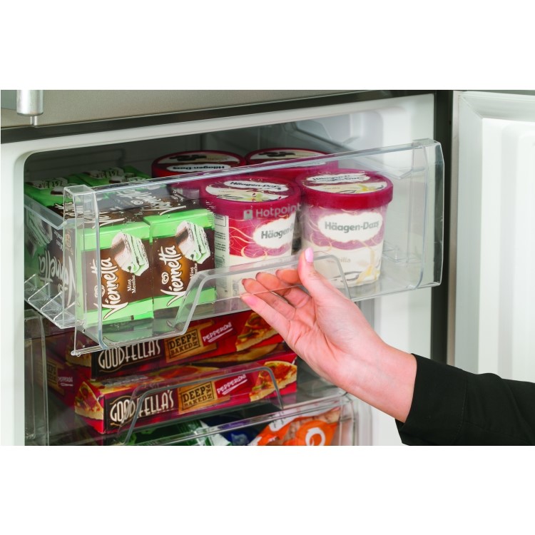 GRADE A2 - Hotpoint FFLAA58WDG 259L 50/50 Freestanding Frost Free Fridge Freezer With Non-plumb Water Dispenser - Graphite