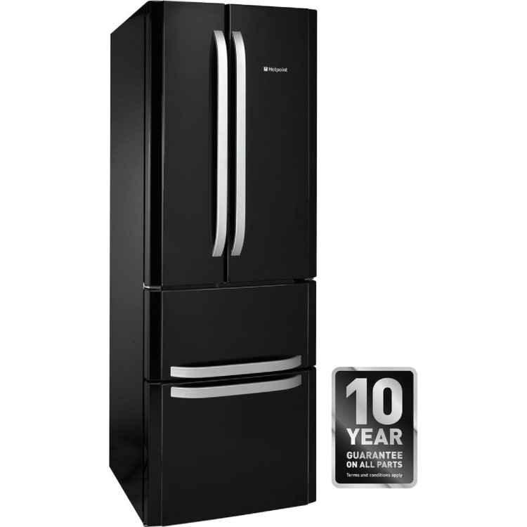 Refurbished Hotpoint FFU4DK1 Freestanding 399 Litre 60/40 Frost Free Fridge Freezer Black
