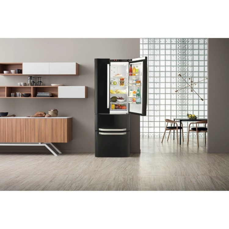 Refurbished Hotpoint FFU4DK1 Freestanding 399 Litre 60/40 Frost Free Fridge Freezer Black