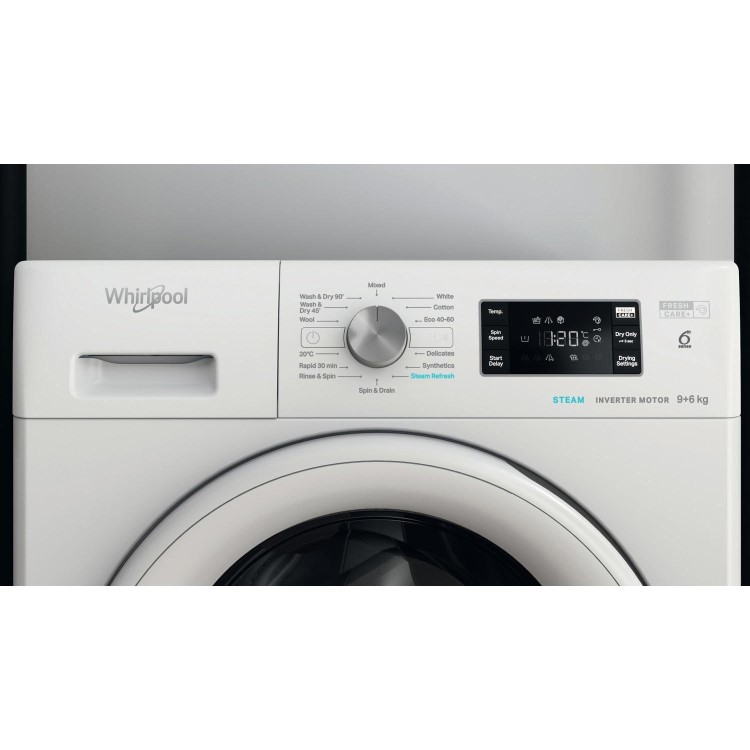 Whirlpool 6th sense 9kg Wash 6kg Dry 1400rpm Washer Dryer - White