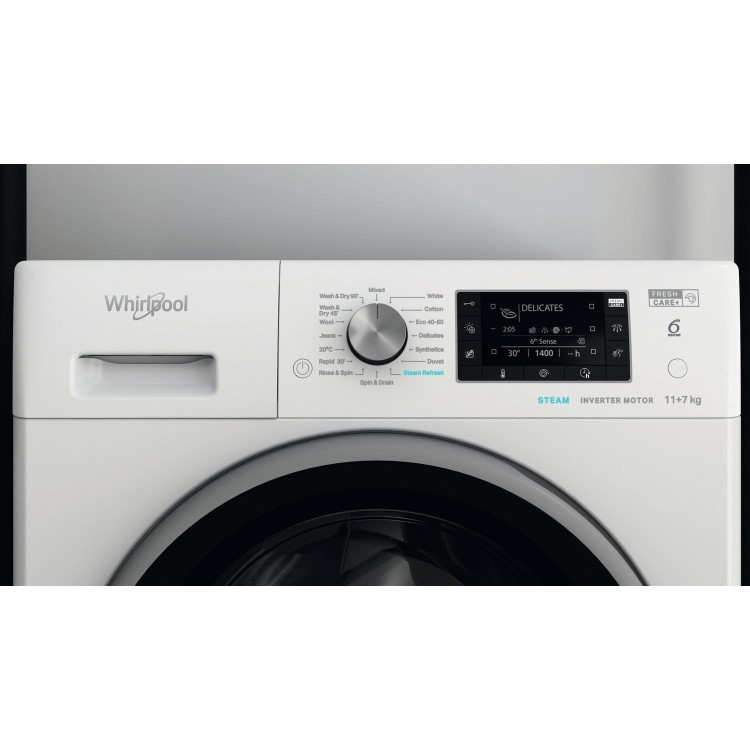 Whirlpool 6th sense 11kg Wash 7kg Dry 1400rpm Washer Dryer - White