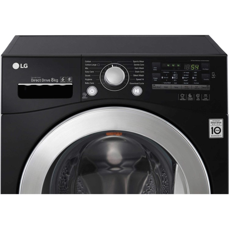 LG FH2A8TDN8 Direct Drive 8kg 1200rpm Freestanding Washing Machine Black
