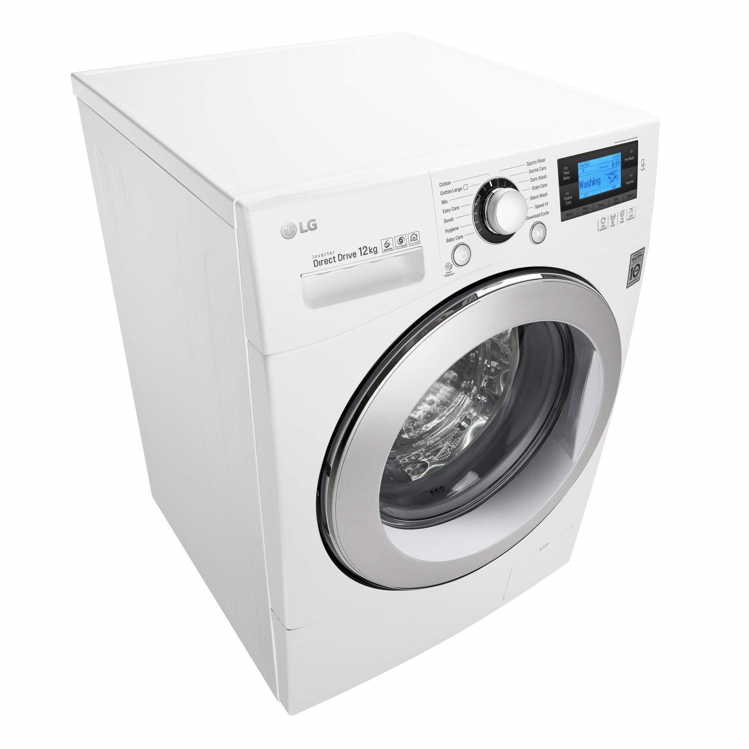 LG Direct Drive 12kg 1400rpm Freestanding Washing Machine White | Direct