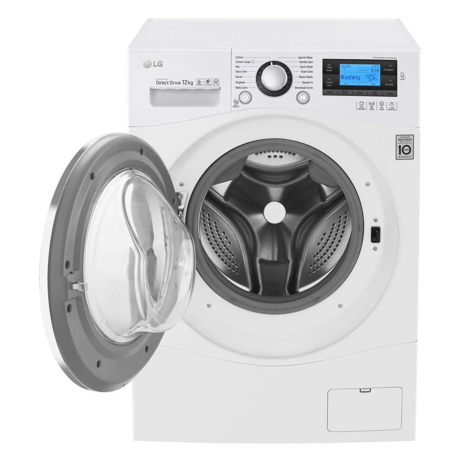 LG Direct Drive 12kg 1400rpm Freestanding Washing Machine White | Direct