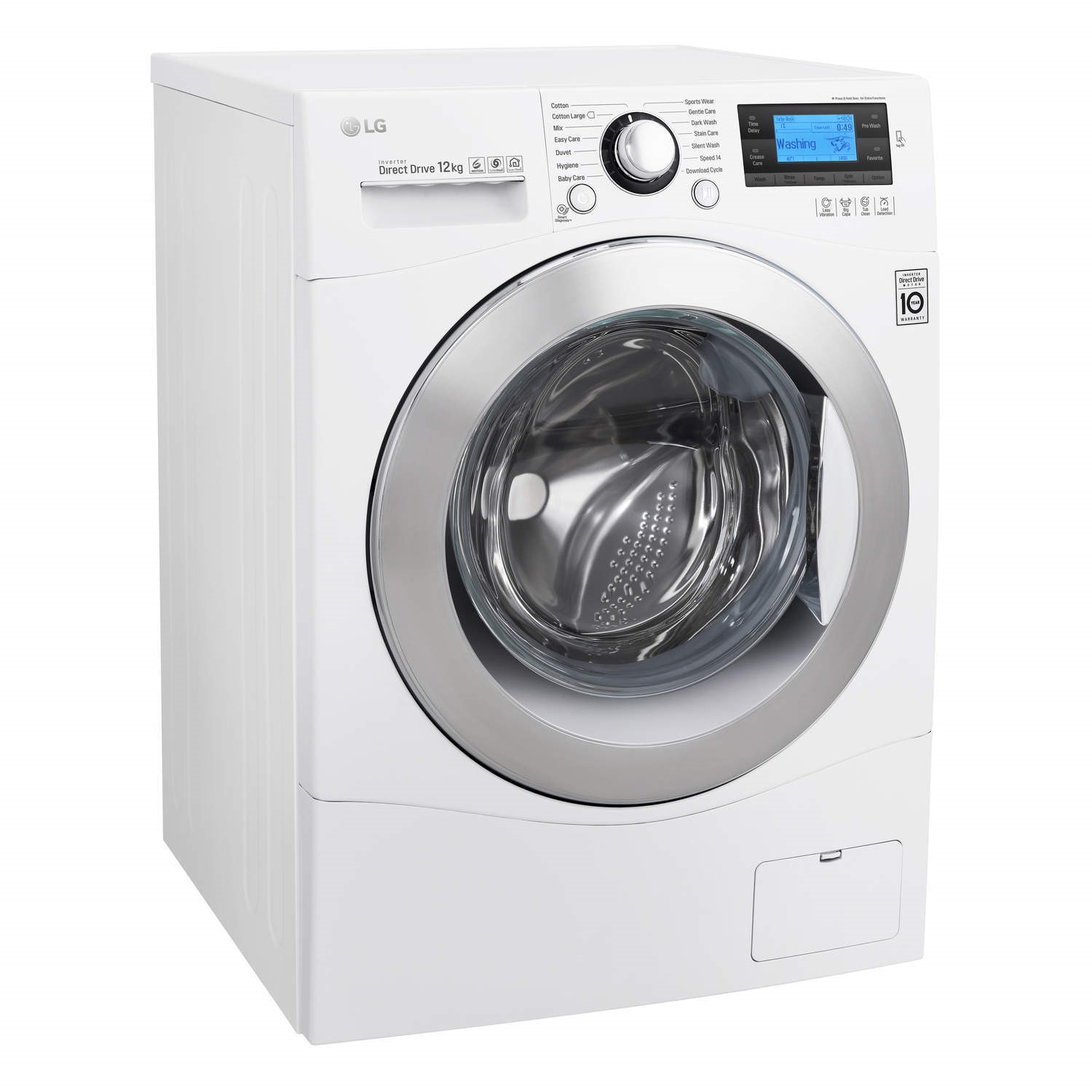 LG Direct Drive 12kg 1400rpm Freestanding Washing Machine White | Direct