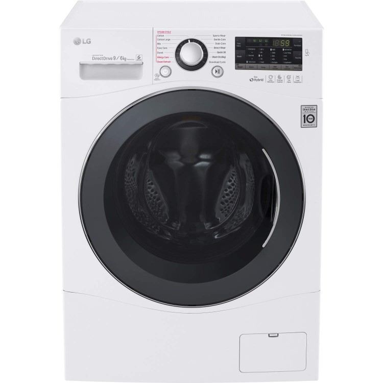 LG FH4A8FDH2N Freestanding Washer Dryer White 9kg Wash 6kg Dry 1400rpm