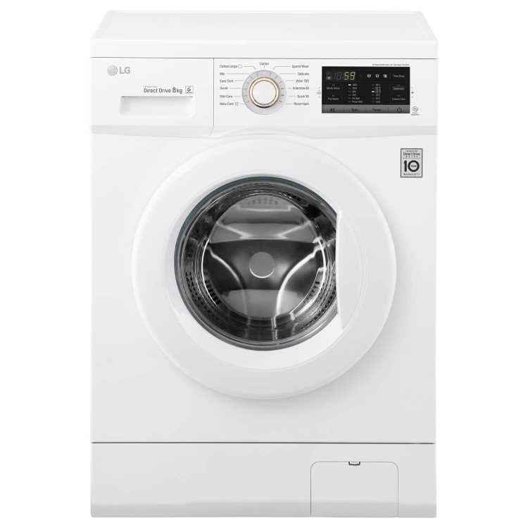 LG FH4G7TDN0 Direct Drive 8kg 1400rpm Freestanding Washing Machine - White