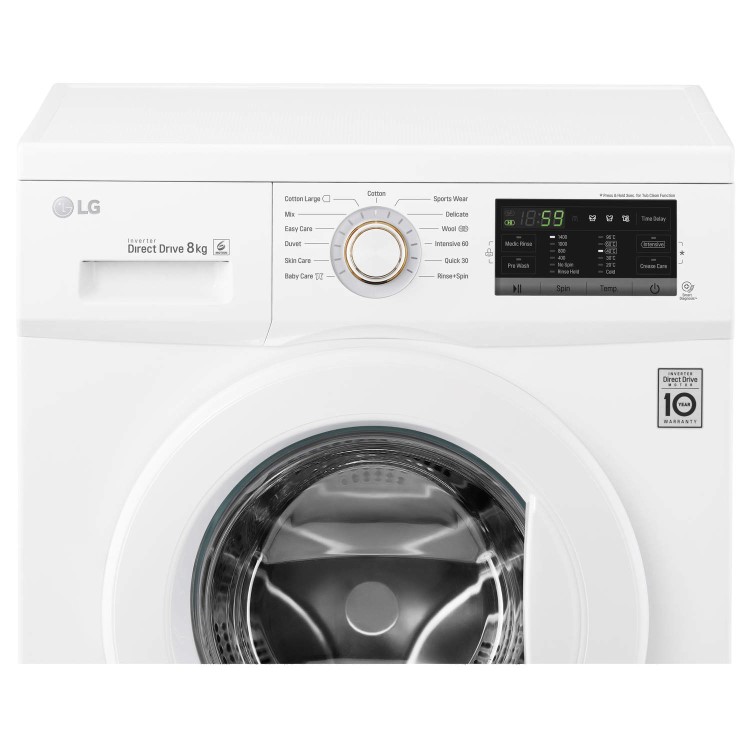 LG FH4G7TDN0 Direct Drive 8kg 1400rpm Freestanding Washing Machine - White