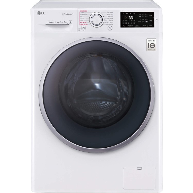 GRADE A1 - LG FH4U2TDH1N Direct Drive 8kg Wash 5kg Dry 1400rpm Freestanding Washer Dryer White