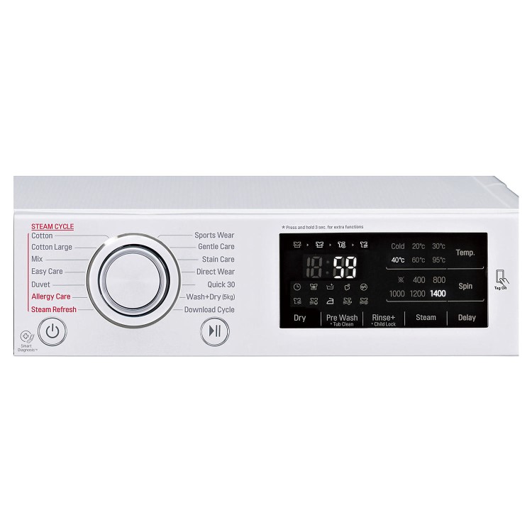 GRADE A2 - LG FH4U2TDH1N DirectDrive 8kg Wash 5kg Dry 1400rpm Freestanding Washer Dryer-White