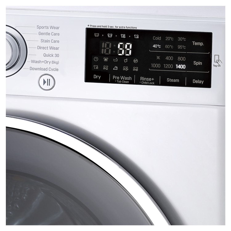 GRADE A2 - LG FH4U2TDH1N DirectDrive 8kg Wash 5kg Dry 1400rpm Freestanding Washer Dryer-White