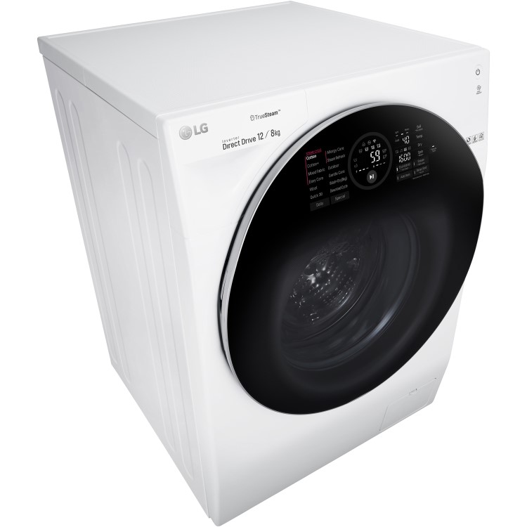 LG FH6G1BCH2N TrueSteam 12kg Wash 8kg Dry Freestanding Washer Dryer - White