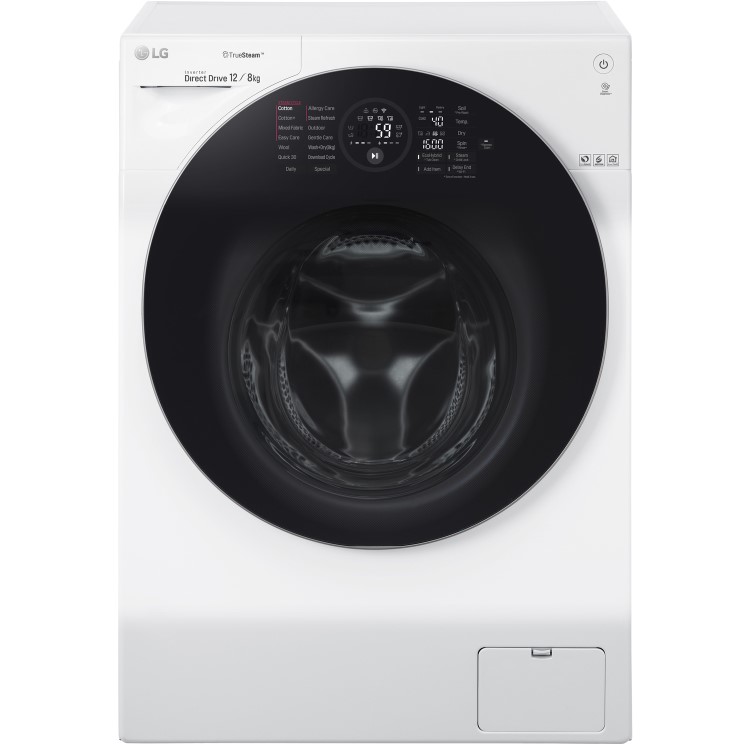 LG FH6G1BCH2N TrueSteam 12kg Wash 8kg Dry Freestanding Washer Dryer - White