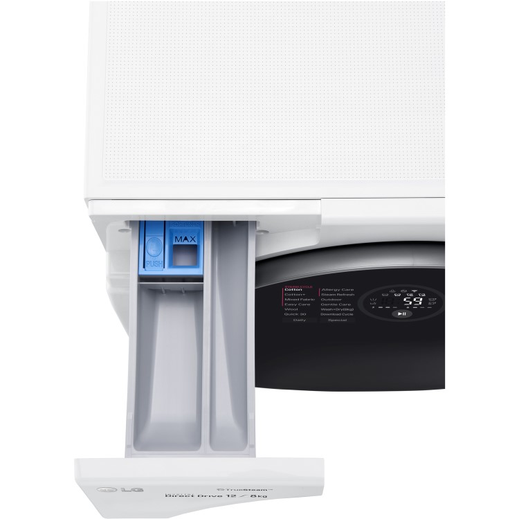 LG FH6G1BCH2N TrueSteam 12kg Wash 8kg Dry Freestanding Washer Dryer - White