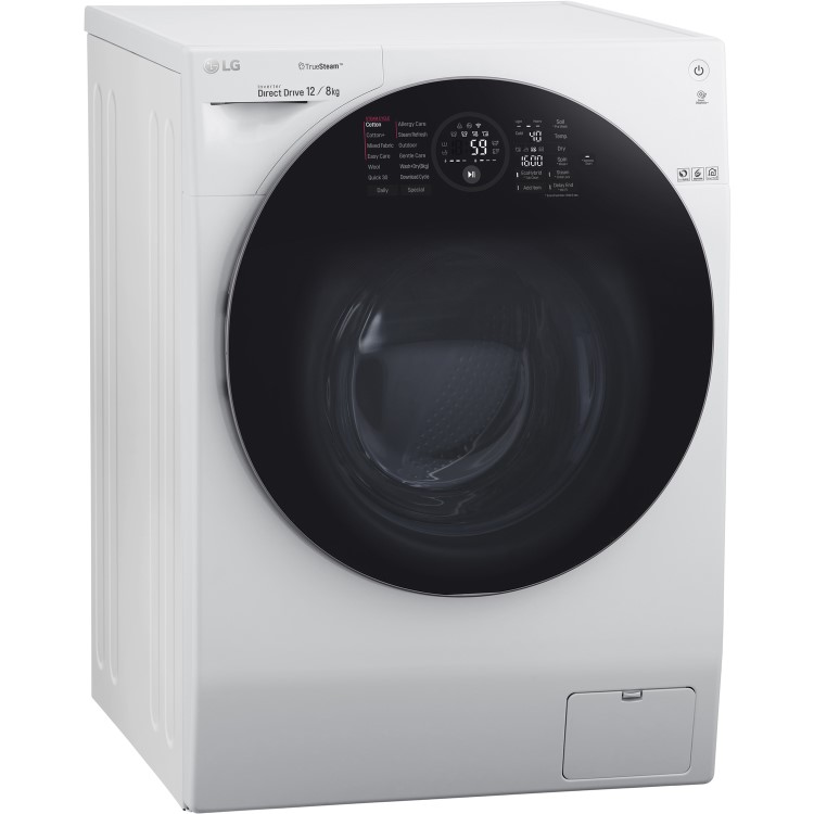 LG FH6G1BCH2N TrueSteam 12kg Wash 8kg Dry Freestanding Washer Dryer - White