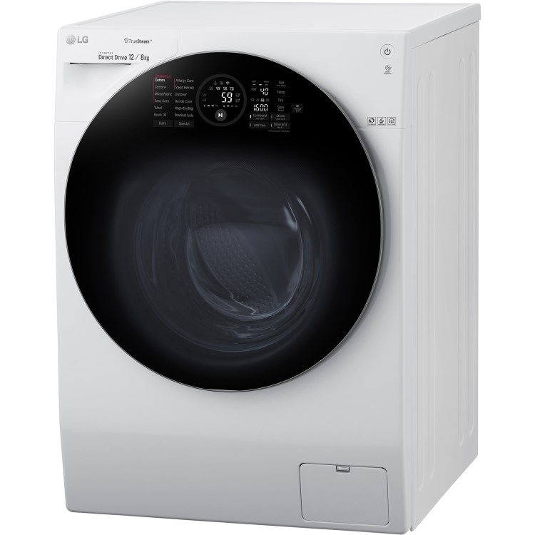 LG FH6G1BCH2N TrueSteam 12kg Wash 8kg Dry Freestanding Washer Dryer - White