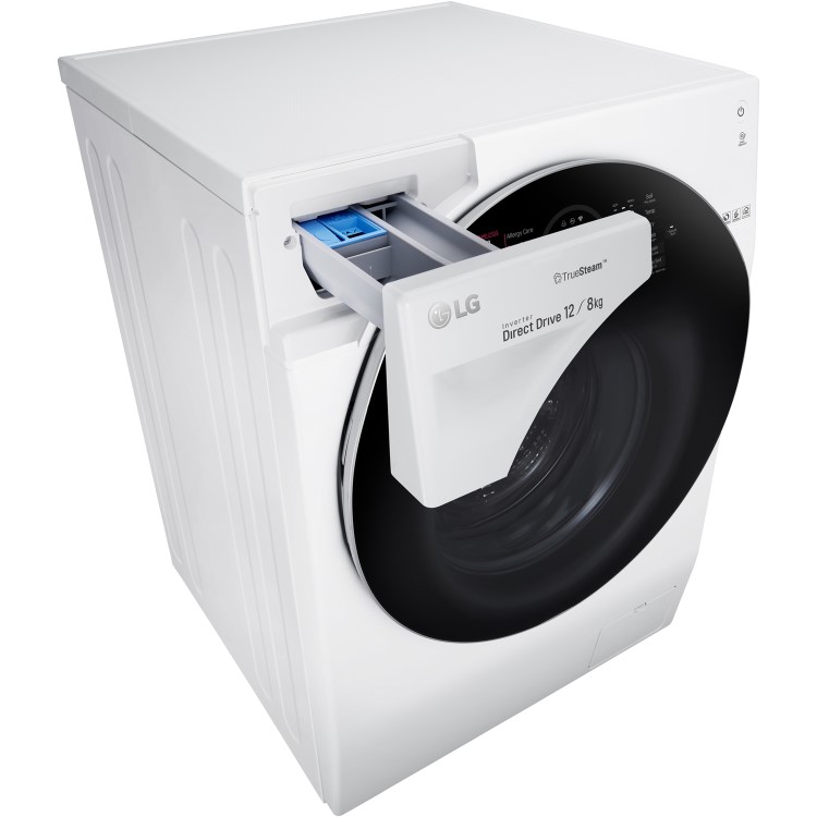 LG FH6G1BCH2N TrueSteam 12kg Wash 8kg Dry Freestanding Washer Dryer - White