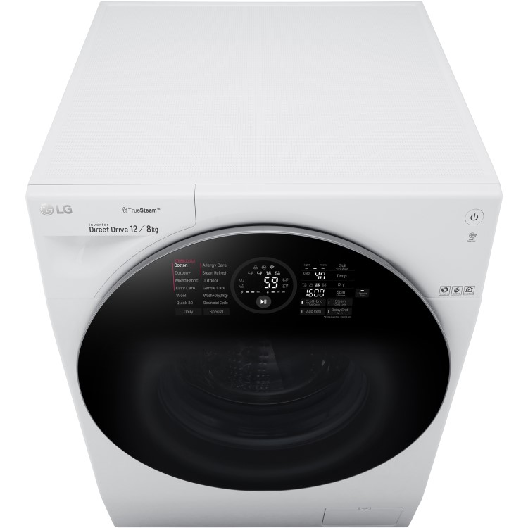 LG FH6G1BCH2N TrueSteam 12kg Wash 8kg Dry Freestanding Washer Dryer - White