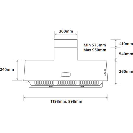 Falcon FHDPKR1200SS 68640 PKR 1200XT 120cm Chimney Cooker Hood Stainless Steel