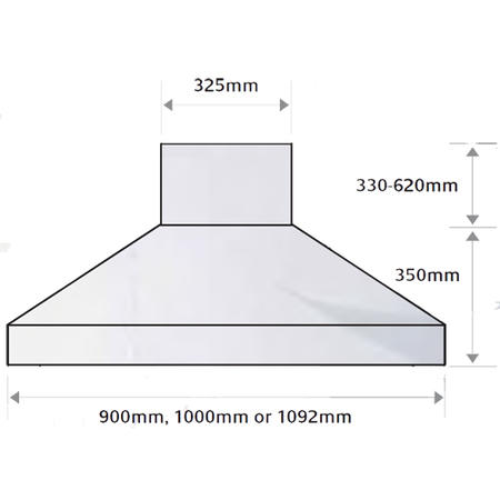 GRADE A1 - Falcon FHDSE1092BLC 90810 Super Extract 110cm Chimney Cooker Hood Black And Chrome