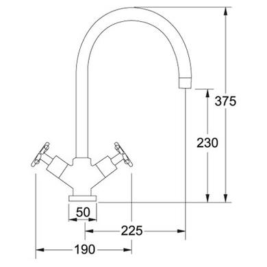 Franke FHECH-CV Helena CV Single-flow Compression Valve Tap in Chrome