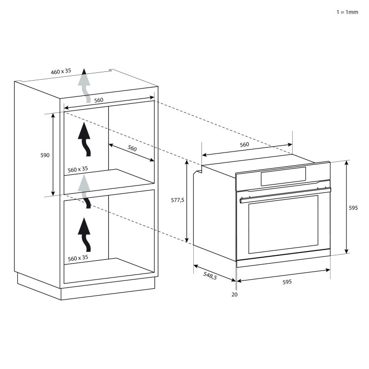 Candy FIDCN605 Electrtic Single Oven - Black