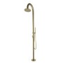 Brushed Brass Outdoor Shower with Pencil Hand Shower 2 Outlets - Fiji