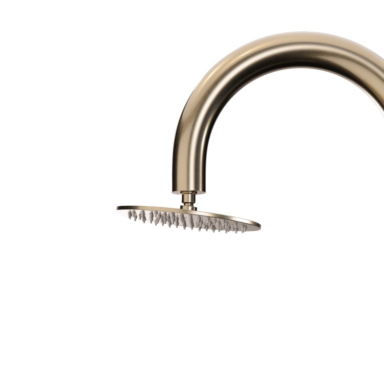 Brushed Brass Outdoor Shower with Pencil Hand Shower 2 Outlets - Fiji