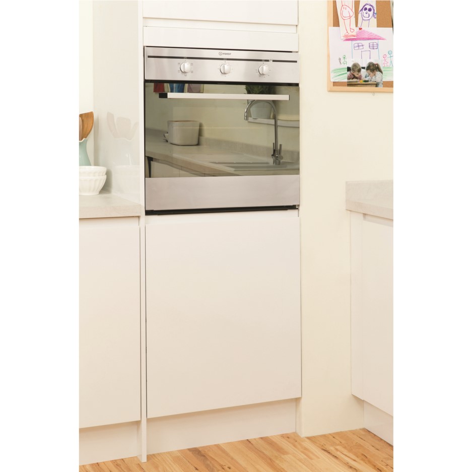 Indesit FIM21KBIX Conventional Electric Built In Single Oven in Stainless Steel Appliances Direct