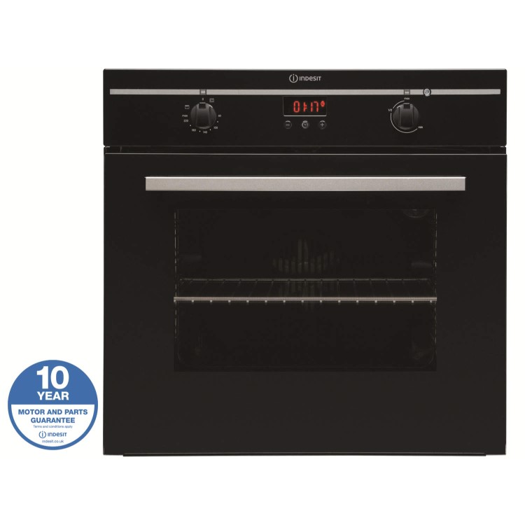 Indesit FIM33KABK Fanned Electric Built In Single Oven With Programmable Timer In Black
